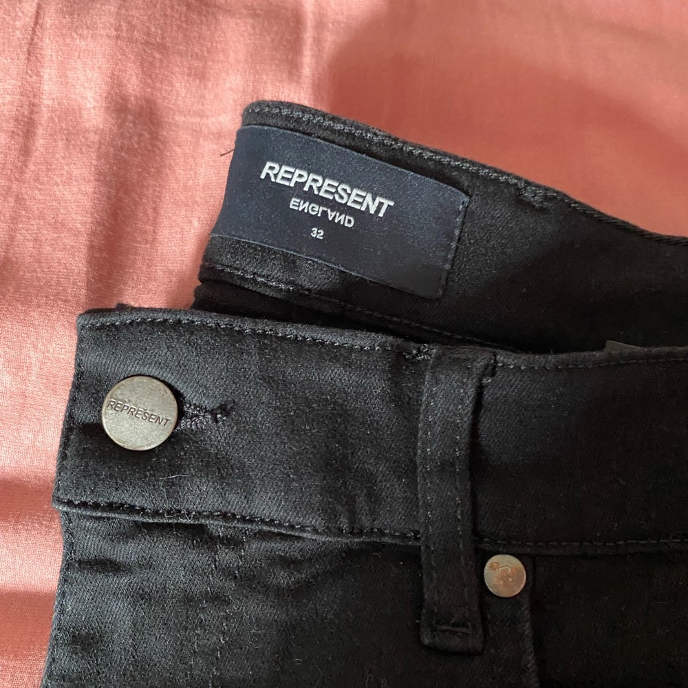 Mens Destroyed Deconstructed Represent Black Jeans - image 6